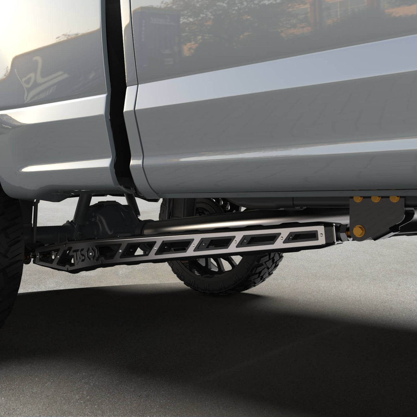 17+ F250/F350 Long Bed Traction Bars - 4" Axle