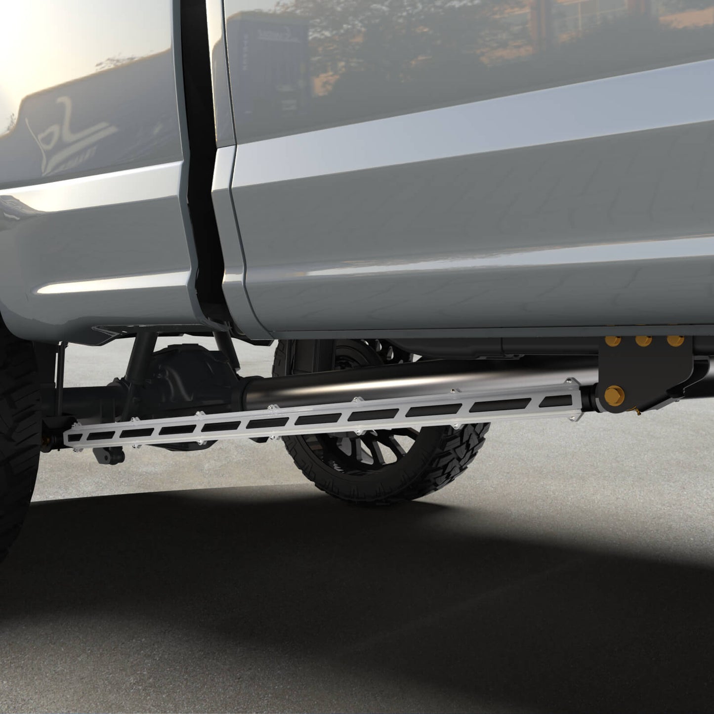 17+ F250/F350 Long Bed Tube Traction Bars - 4" Axle