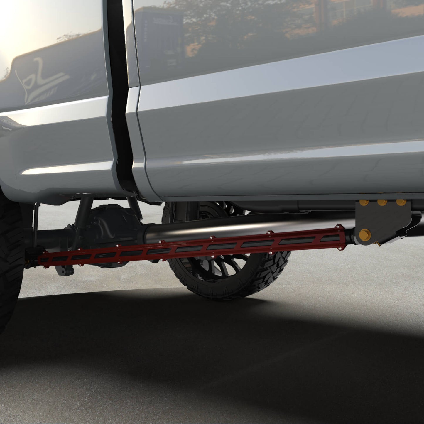 17+ F250/F350 Long Bed Tube Traction Bars - 4" Axle