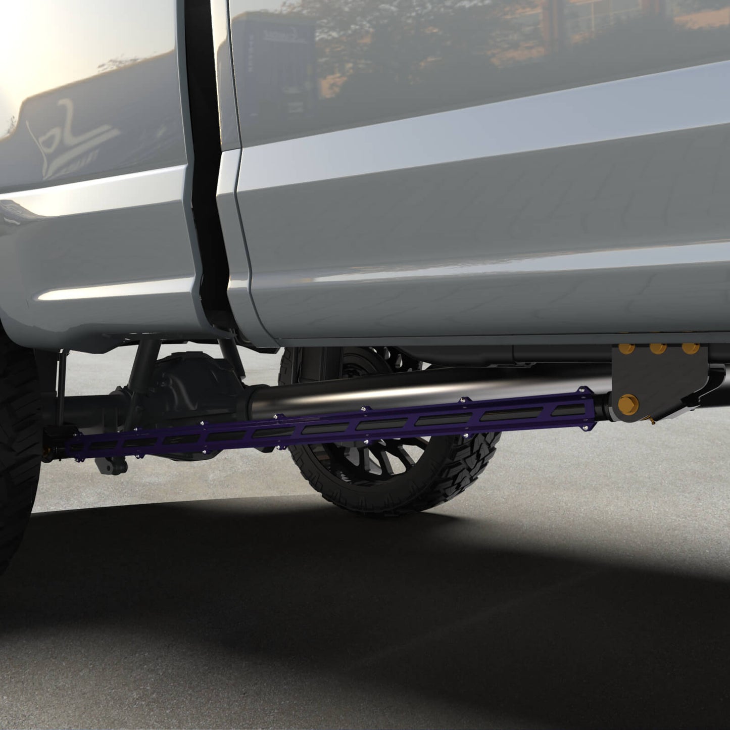 17+ F250/F350 Long Bed Tube Traction Bars - 4" Axle