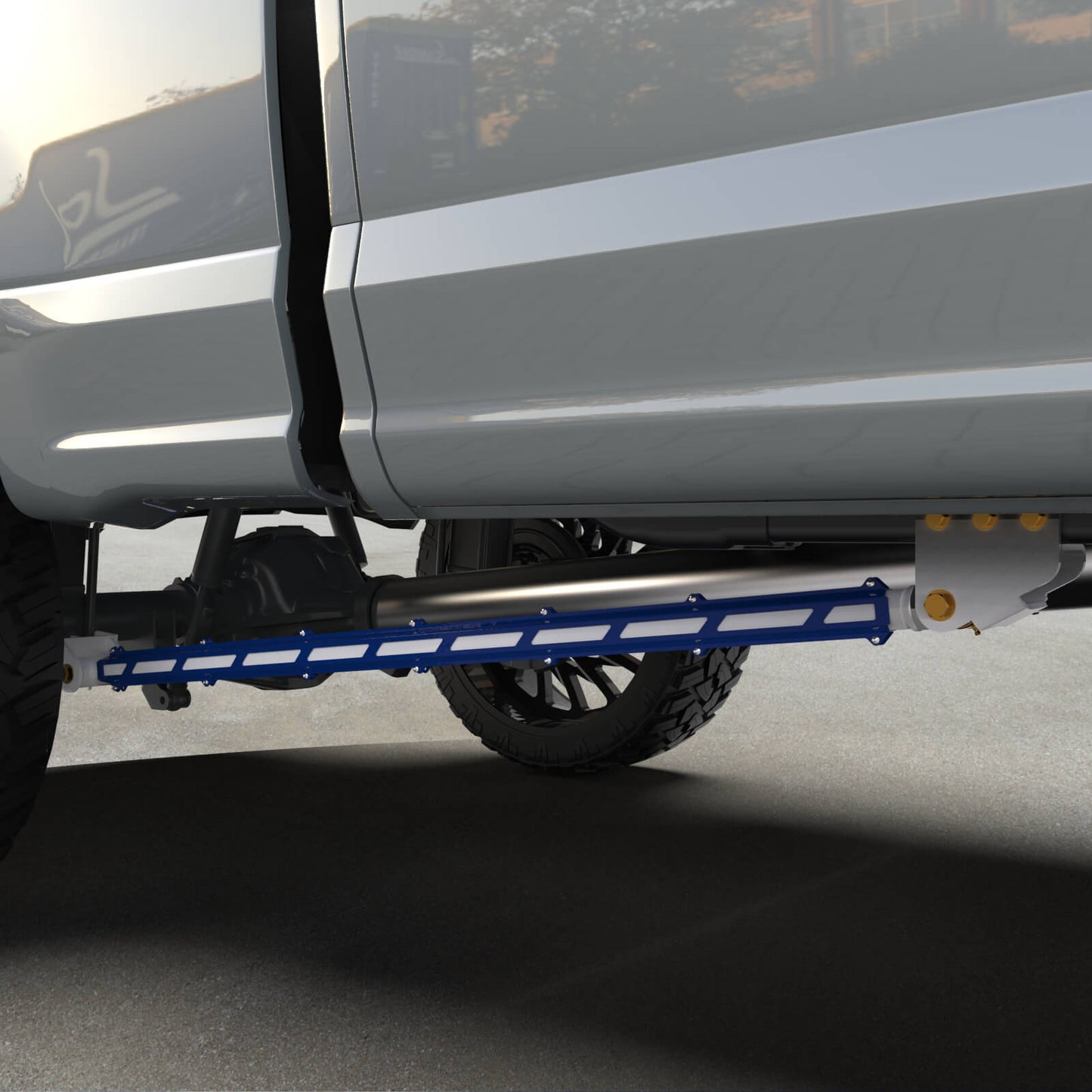 17+ F250/F350 Long Bed Tube Traction Bars - 4" Axle