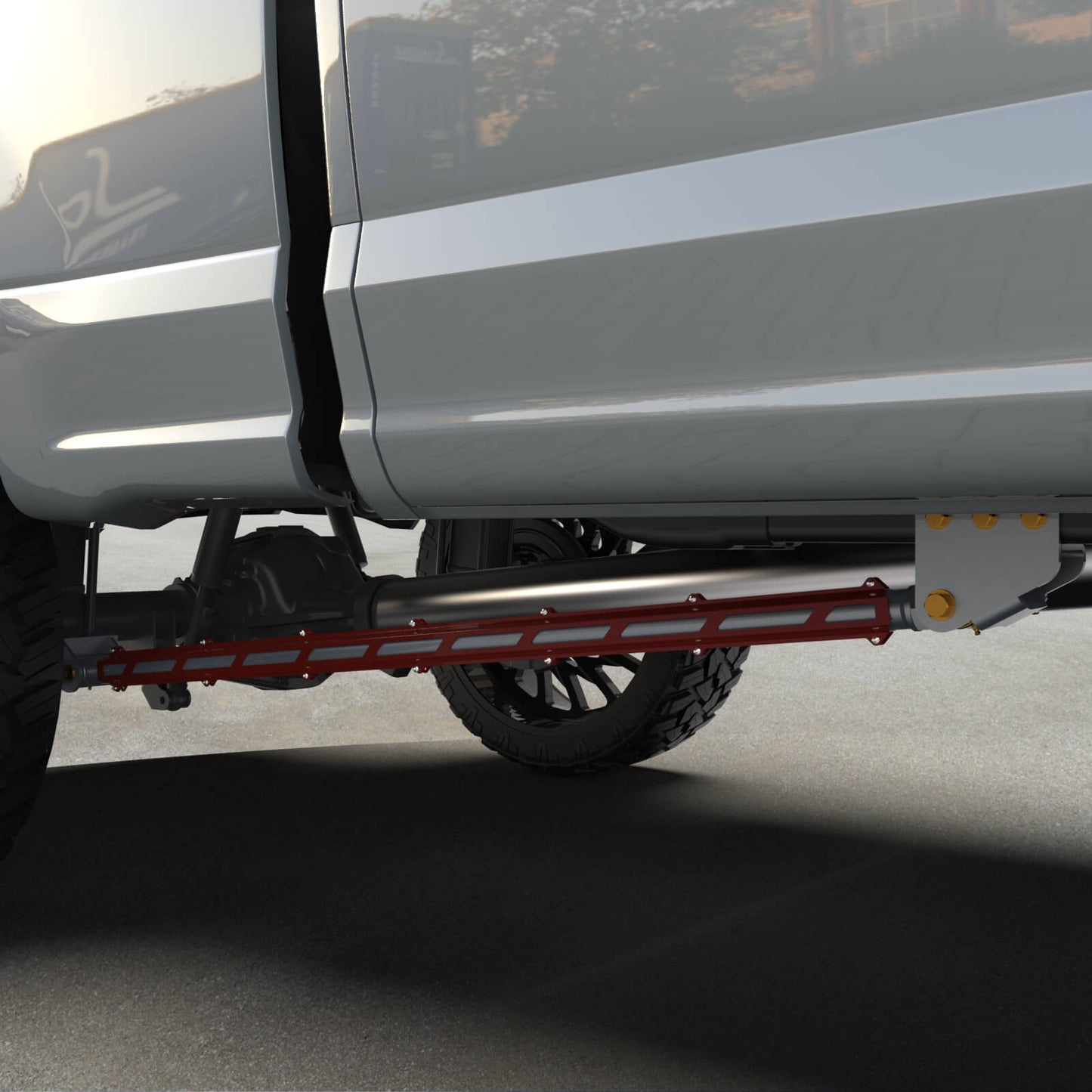 17+ F250/F350 Long Bed Tube Traction Bars - 4" Axle