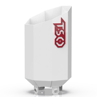 Custom Gloss White 4 Inch to 8 Inch Octagon Exhaust Tip with Red TSO Logo