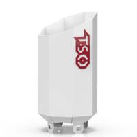 Custom Gloss White 4 Inch to 7 Inch Octagon Exhaust Tip with Red TSO Logo